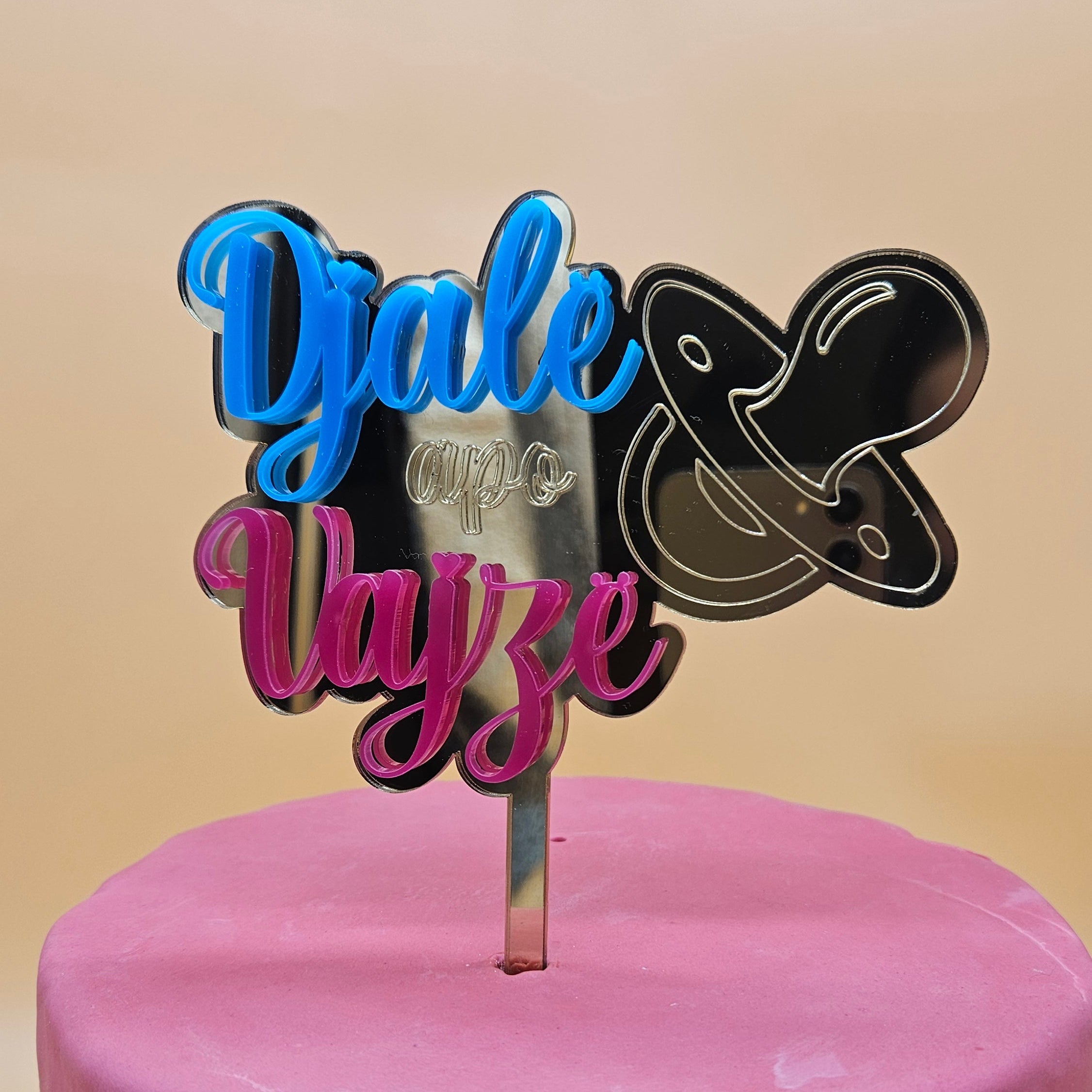 Caketopper Genderrevel "Djale apo Vajze"