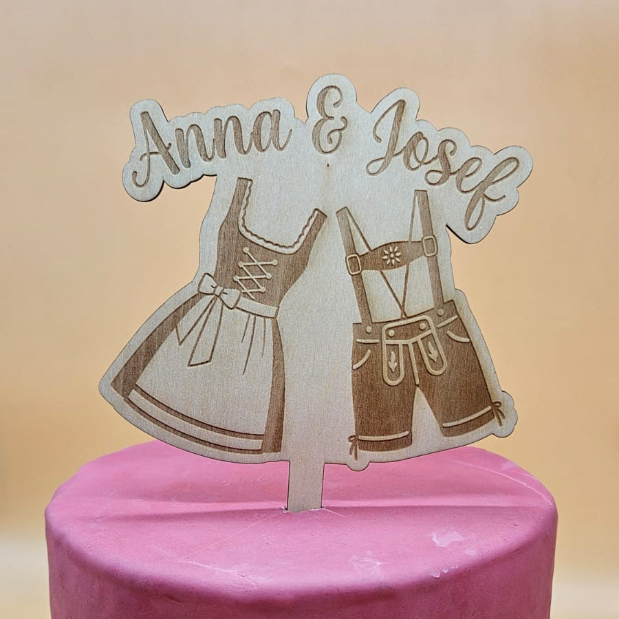 Caketopper "Dirndl & Lederhose"