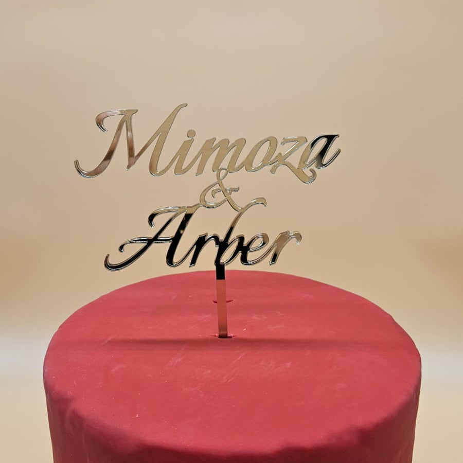 Personalisierter Caketopper mit zwei Namen