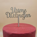 Caketopper "Urime Ditelindjen" Holz