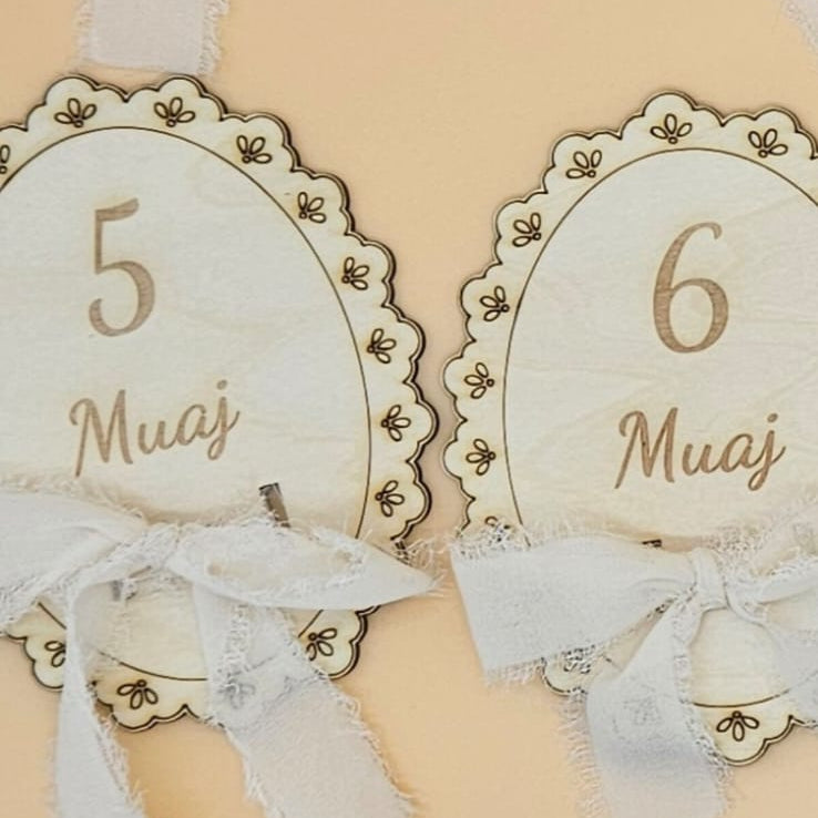 Meilensteinkarten mit Schleife (Albanisch)